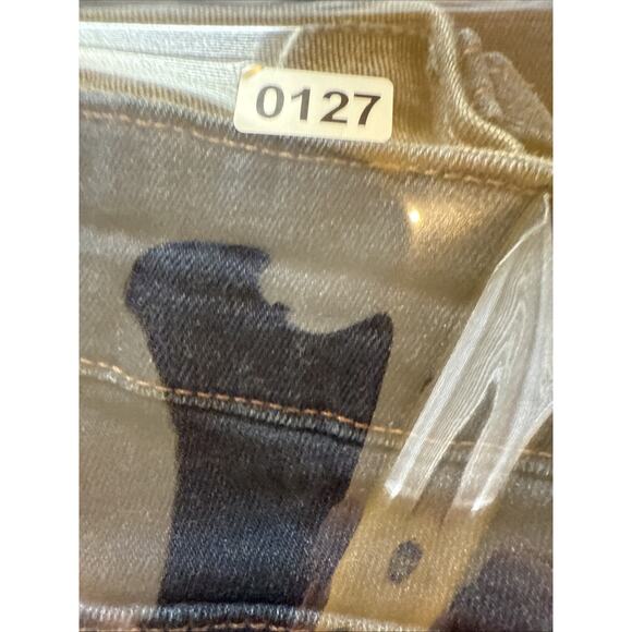 MTO International Women's Flared Bootcut Jeans Dark Blue Diamond Button Size 44 - Picture 13 of 13